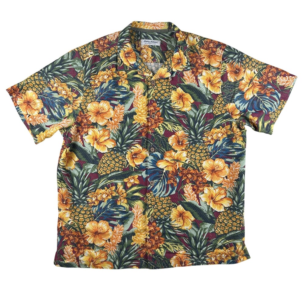 Tommy Bahama Shirt Mens XL Pineapple Short Sleeve Coconut Point Hawaiian
